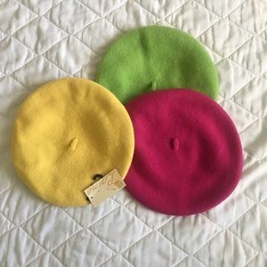 3 French Beret Wool Hats